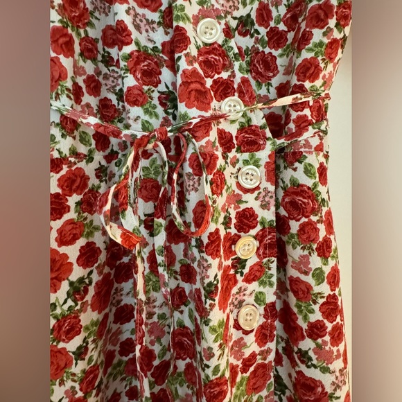 Rouje Gabin Dress Red Floral Rose Size 38 - Picture 4 of 6